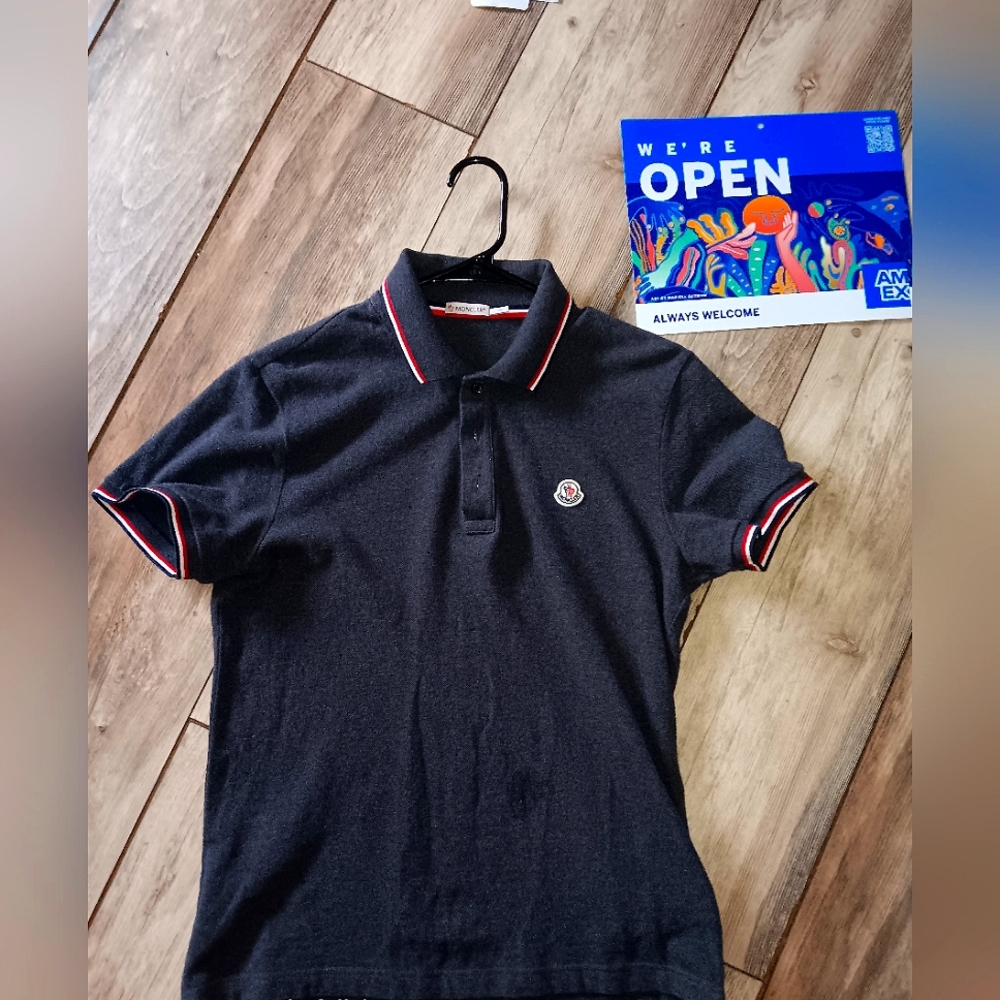 Men's Moncler Logo Patch Short Sleeve Polo Shirt (Small)